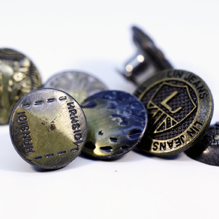 Custom Jeans Garment Alloy Metal Button | Branded Zinc Alloy Denim Buttons for Clothing & Workwear