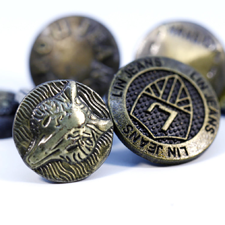 Custom Jeans Garment Alloy Metal Button | Branded Zinc Alloy Denim Buttons for Clothing & Workwear