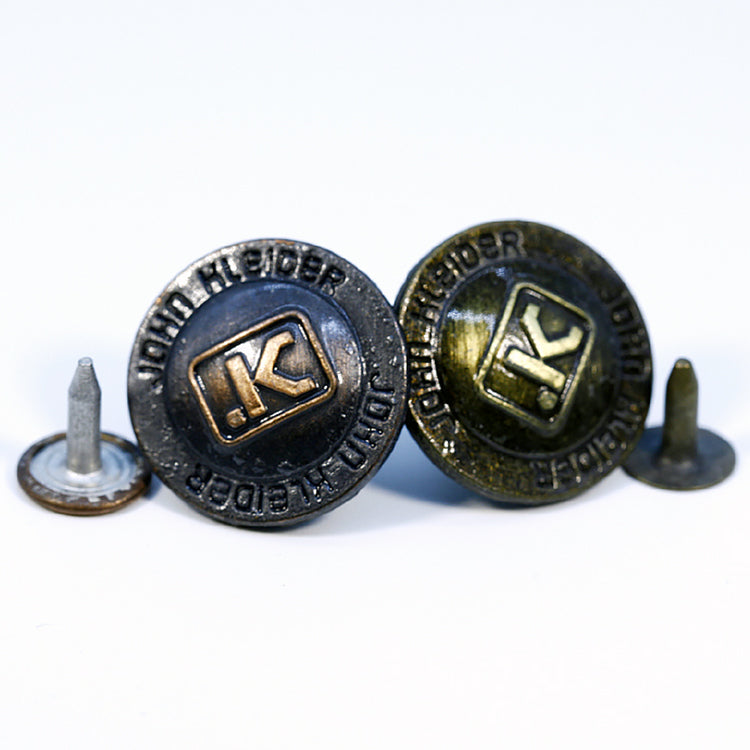 Custom Jeans Garment Alloy Metal Button | Branded Zinc Alloy Denim Buttons for Clothing & Workwear