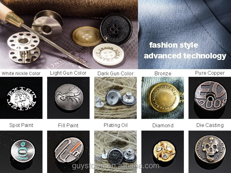 Custom Jeans Garment Alloy Metal Button | Branded Zinc Alloy Denim Buttons for Clothing & Workwear