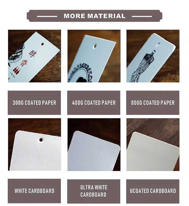 Cardboard density and thickness comparison for commercial retail hang tags