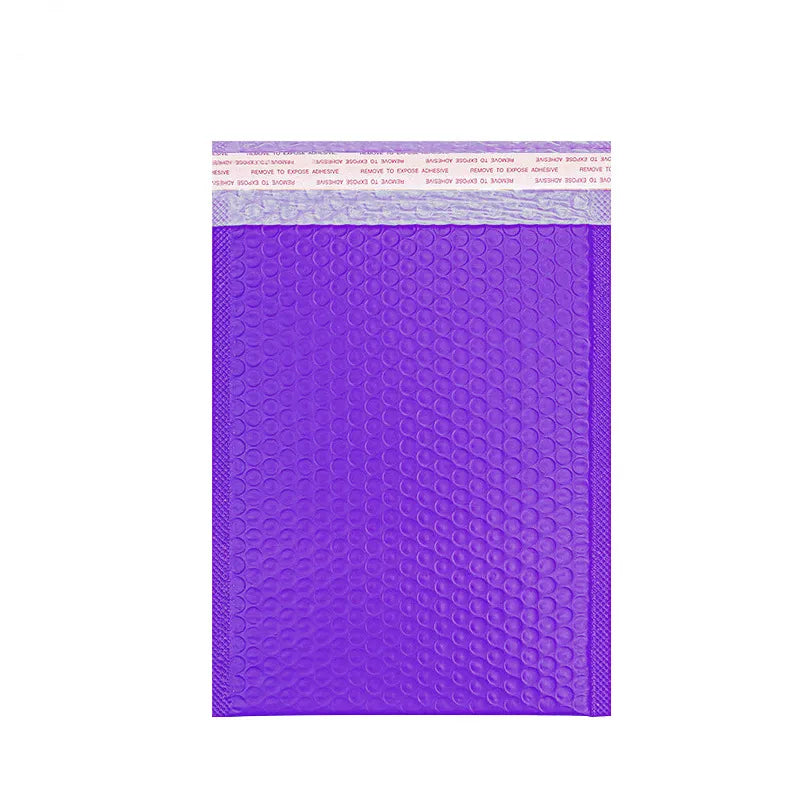 Purple bubble mailing envelope with a pale adhesive release strip