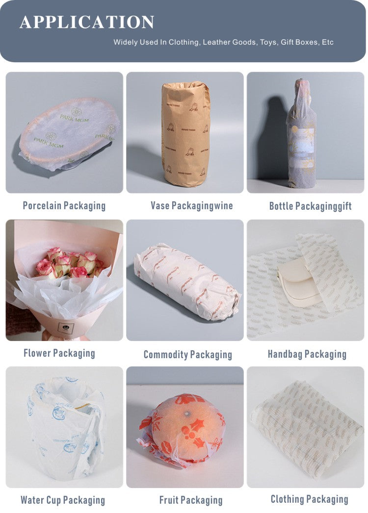 Custom Printed Logo Packaging Tissue Paper | Branded Wrapping for Retail & Gift Boxes