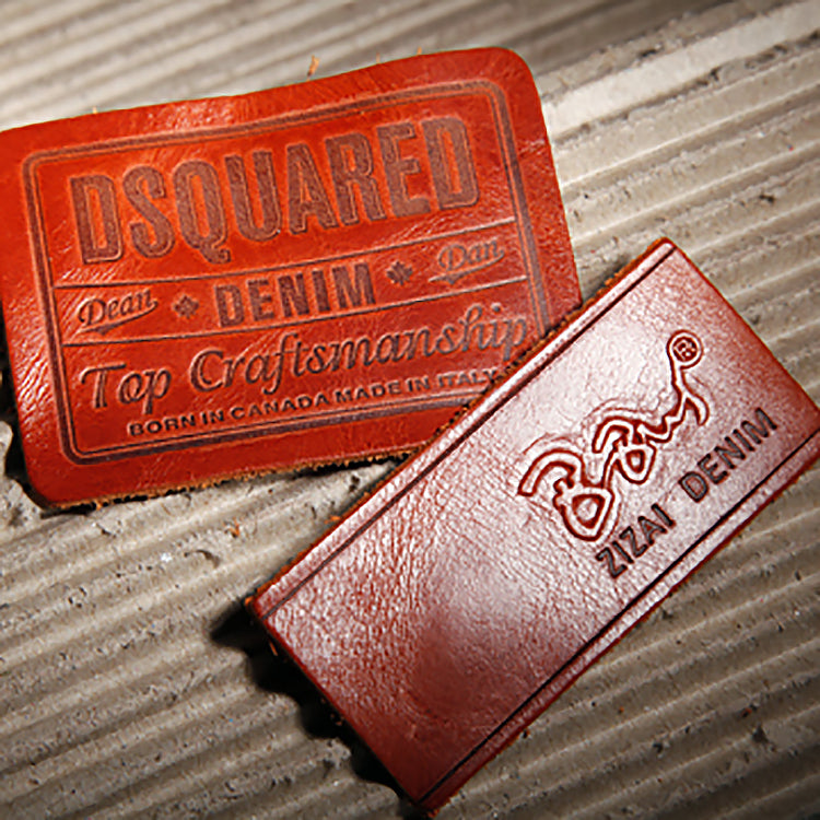 Custom Debossed Logo Jeans Leather Patches – Real & PU Leather Brand Labels