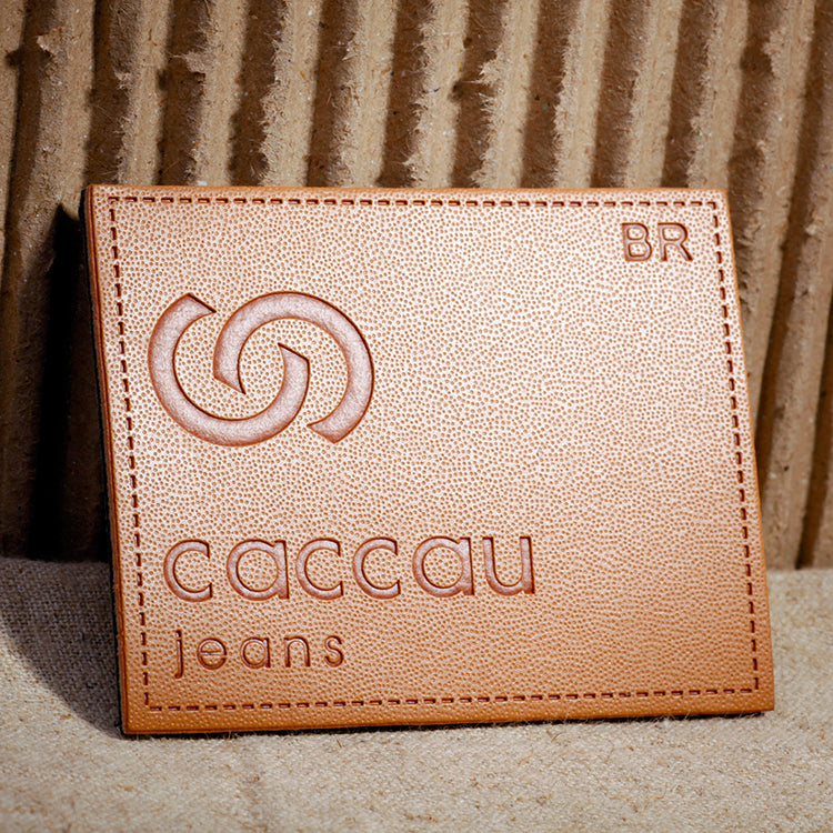 Custom Debossed Logo Jeans Leather Patches – Real & PU Leather Brand Labels