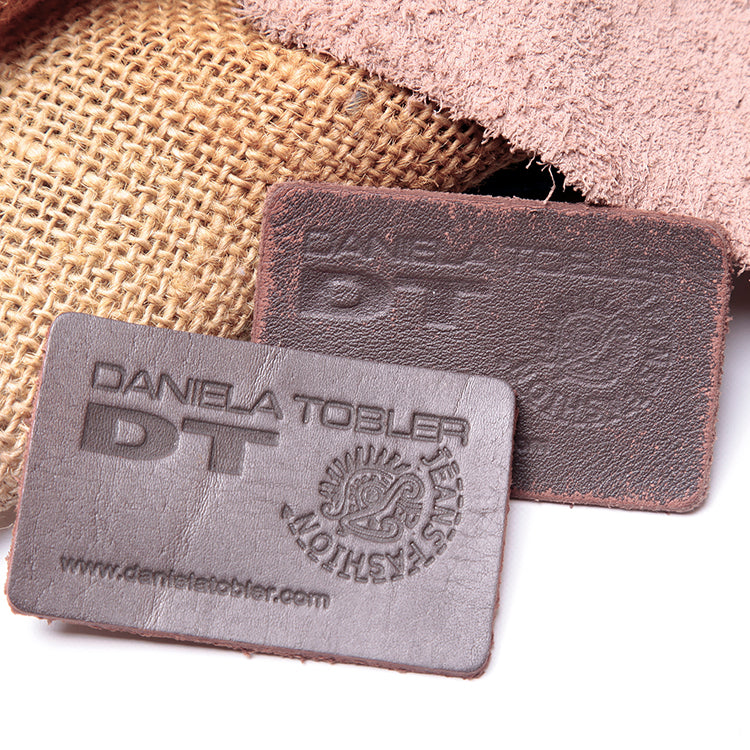Custom Debossed Logo Jeans Leather Patches – Real & PU Leather Brand Labels