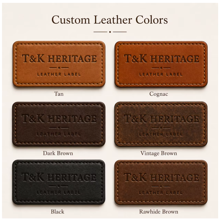Custom Debossed Logo Jeans Leather Patches – Real & PU Leather Brand Labels