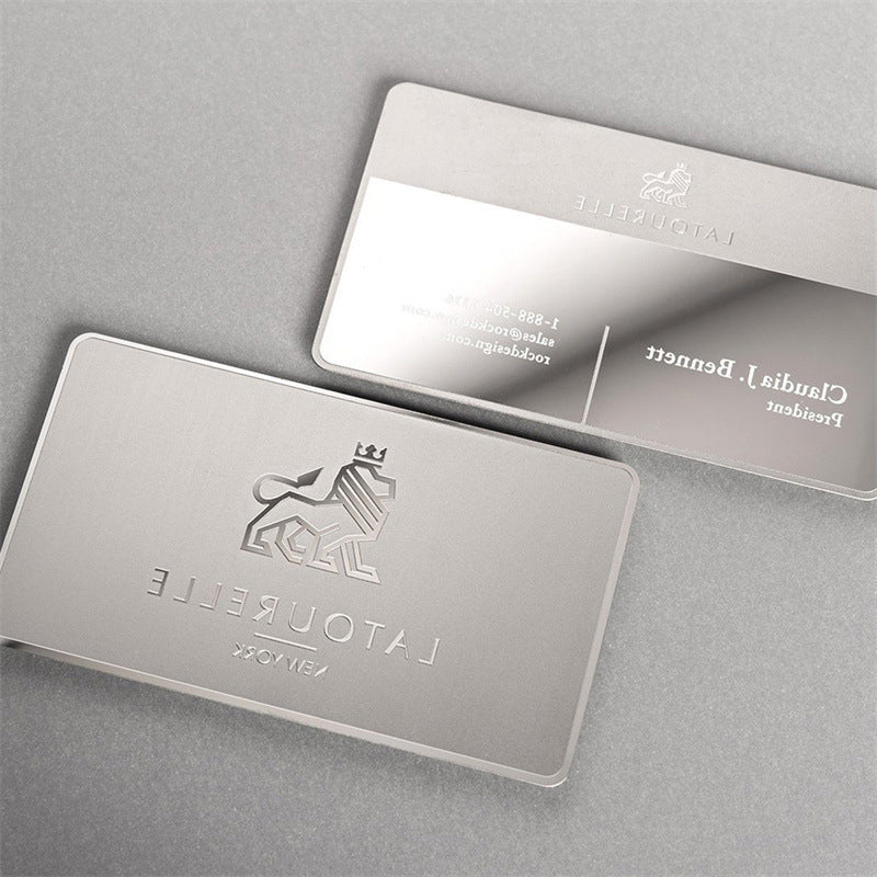 Silver Brushed Metal Business Cards