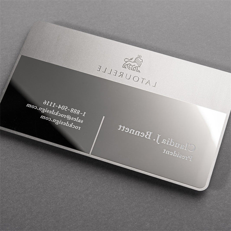 Silver Brushed Metal Business Cards