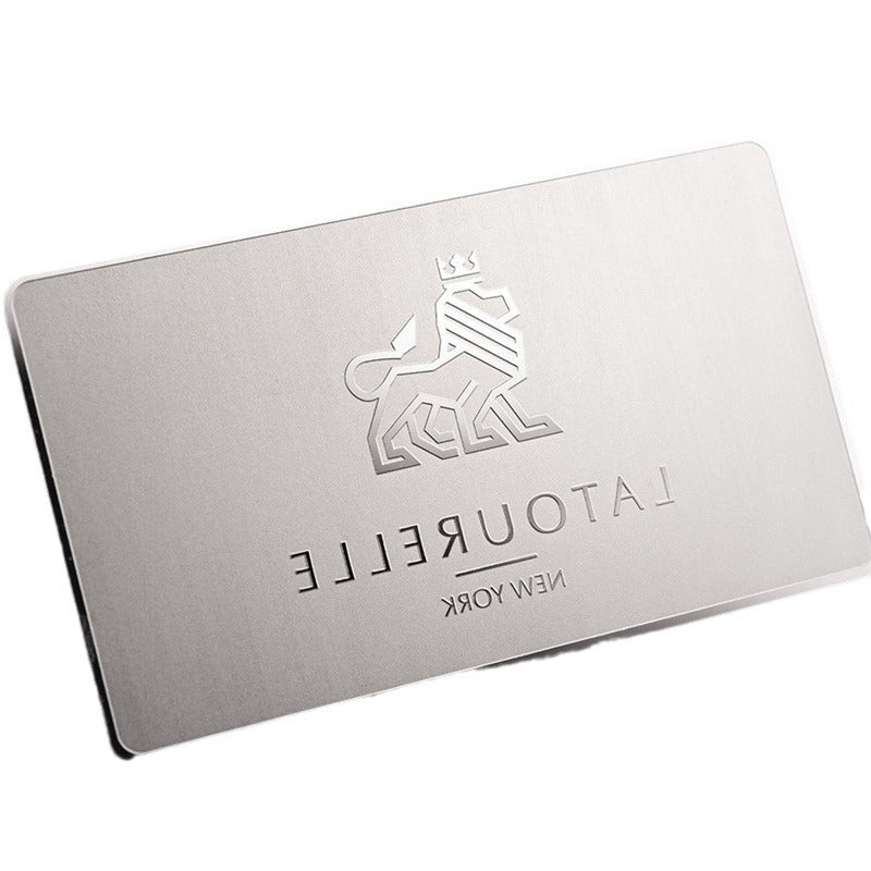 Silver Brushed Metal Business Cards