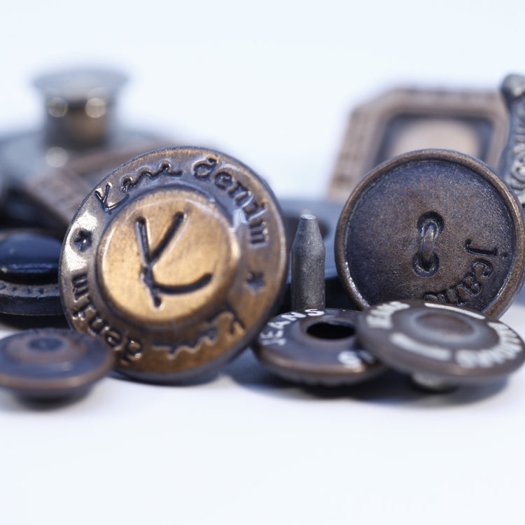 Custom Jeans Garment Alloy Metal Button | Branded Zinc Alloy Denim Buttons for Clothing & Workwear
