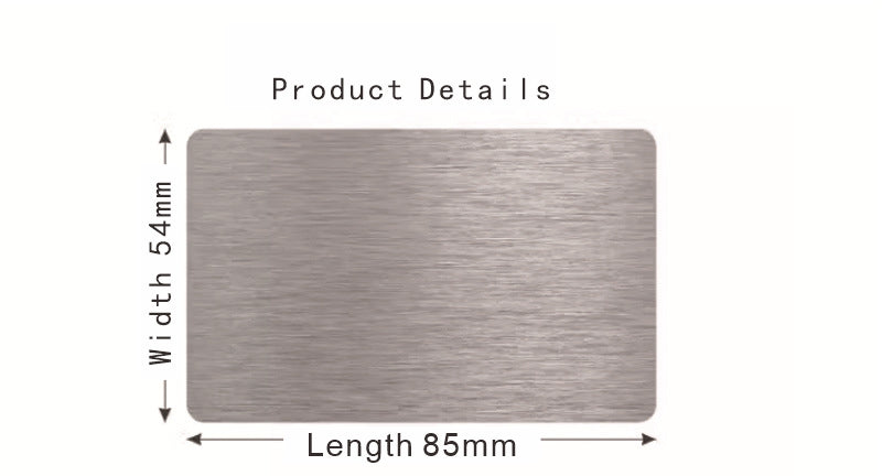 Product size details - 85mm x 54mm
