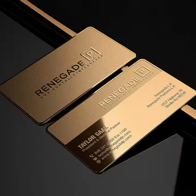 Gold Mirror Metal Business Cards