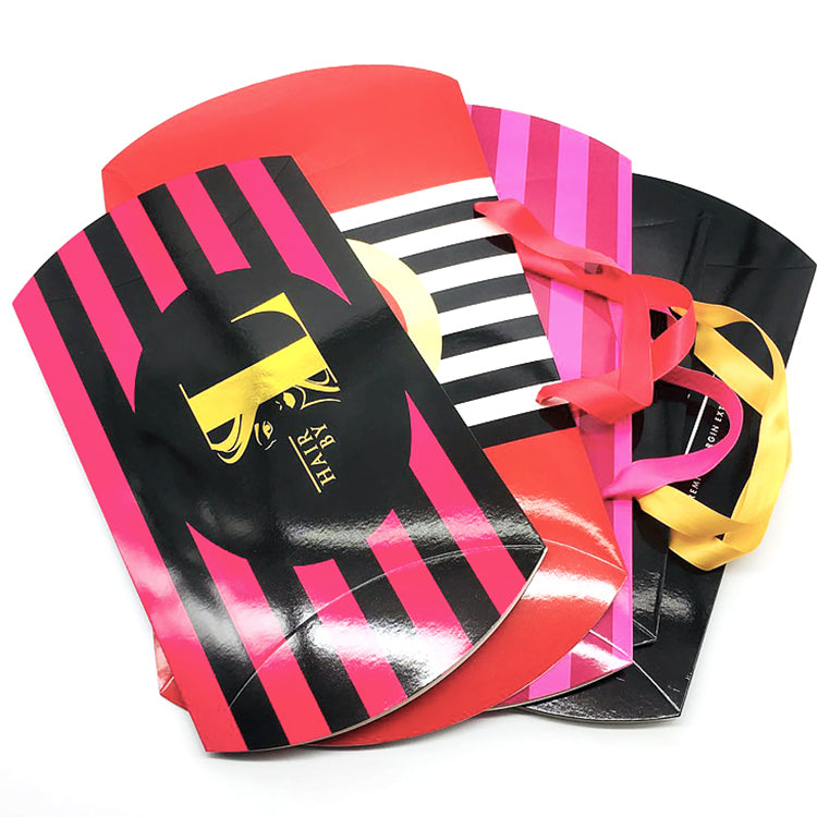 Custom Pink Pattern Rope Handle Paper Bag