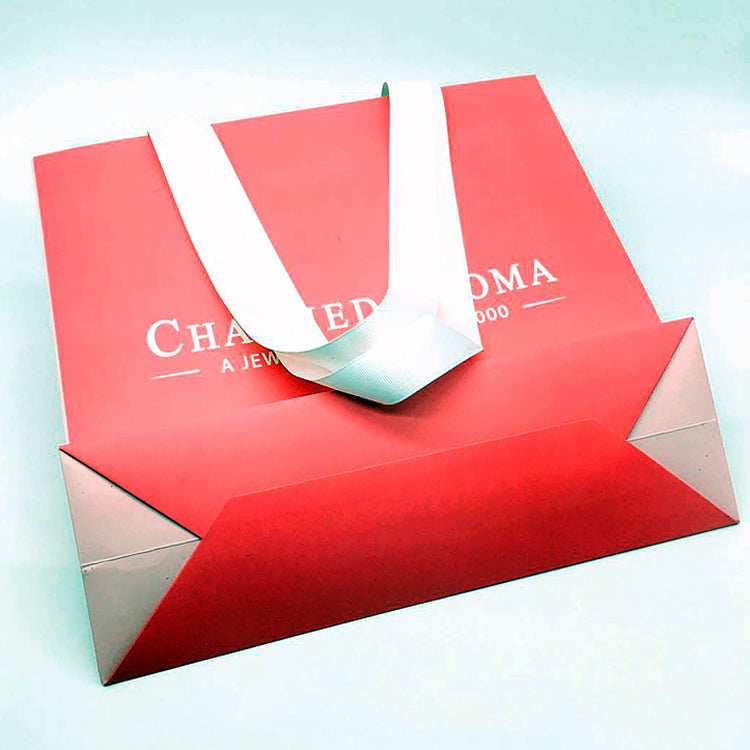 Custom Pink Pattern Rope Handle Paper Bag