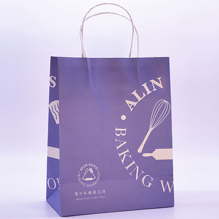 Custom Pink Ribbon Handle Paper Bag