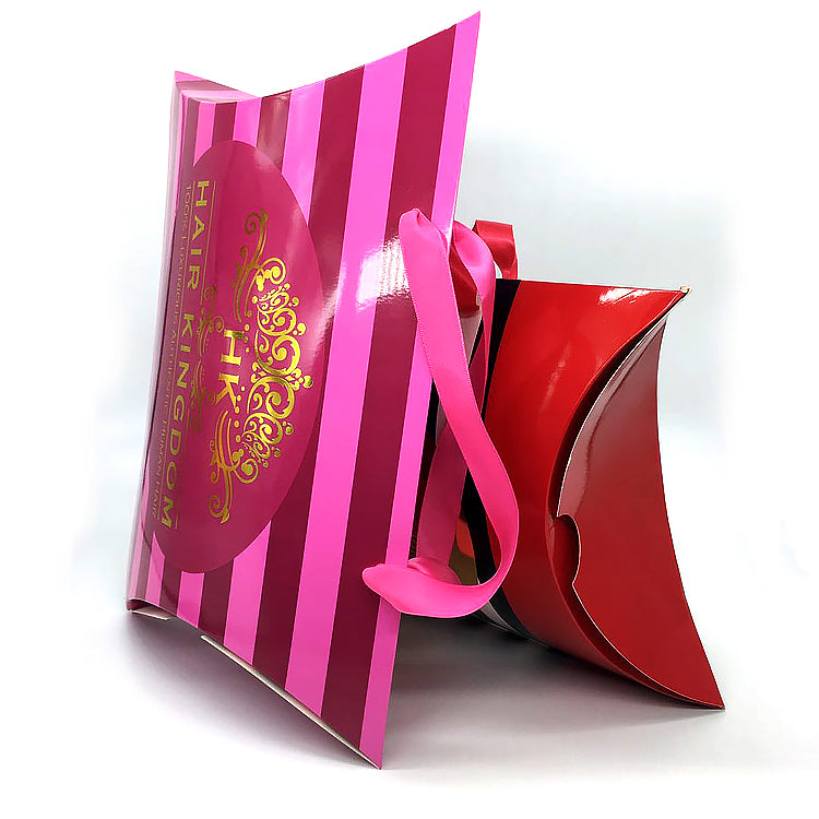 Custom Pink Pattern Rope Handle Paper Bag