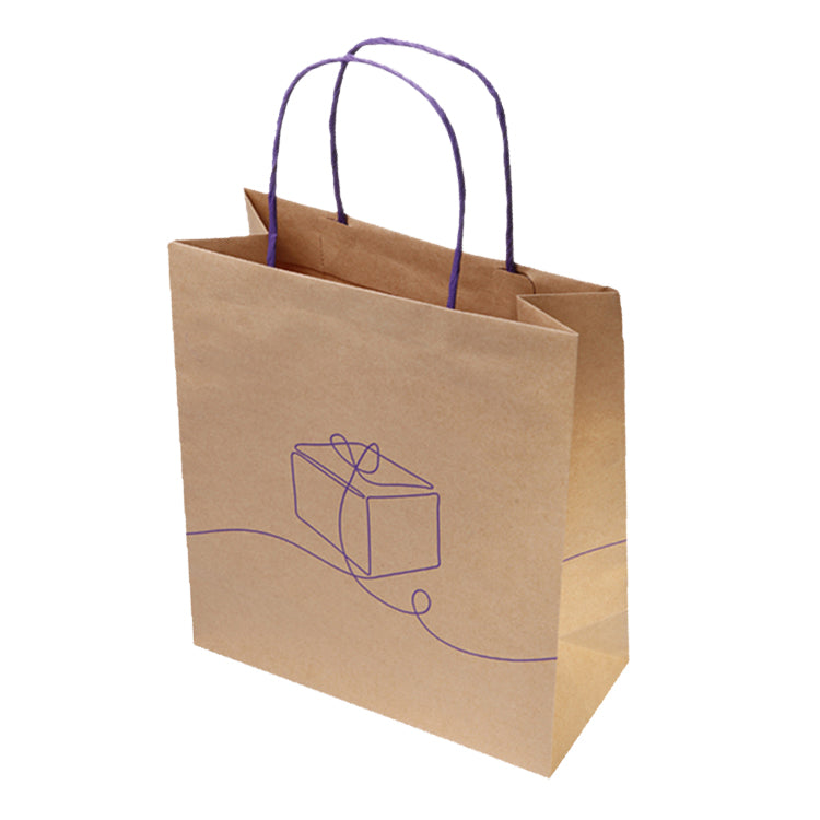 Custom Kraft Paper Cotton Handle Shopping Bag