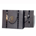 Custom Grey Ribbon Handle Shopping Bag