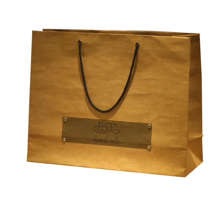 Custom Kraft Paper Cotton Handle Shopping Bag