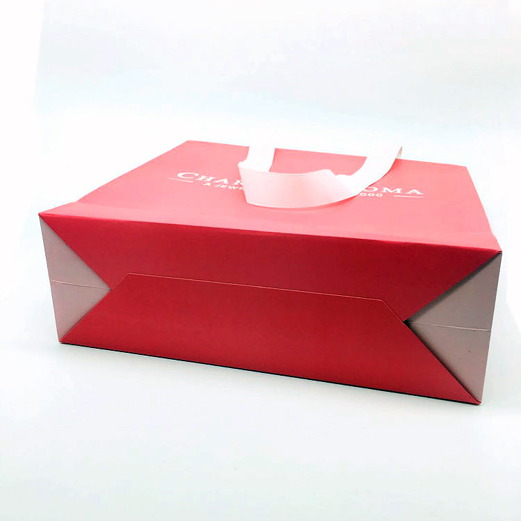 Custom Pink Ribbon Handle Paper Bag