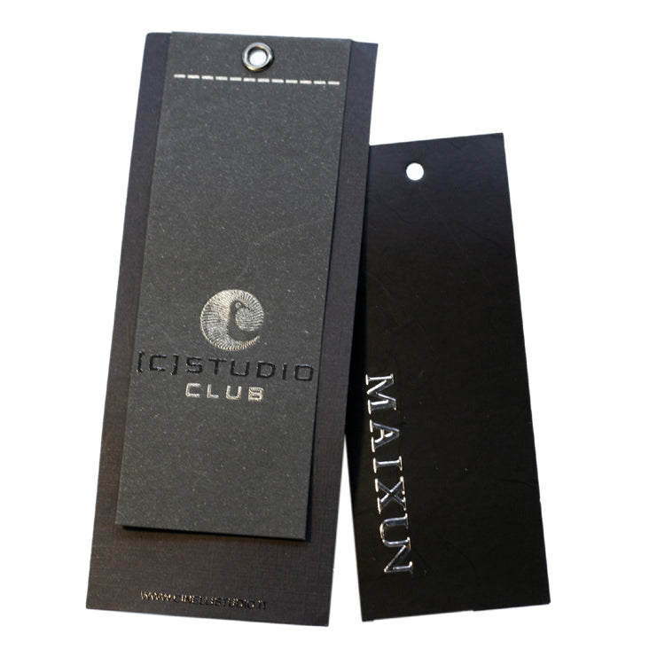 Custom Hot Stamping Letterpress Denim Hang Tag – Cotton Fiber Card & Double-Sided Print