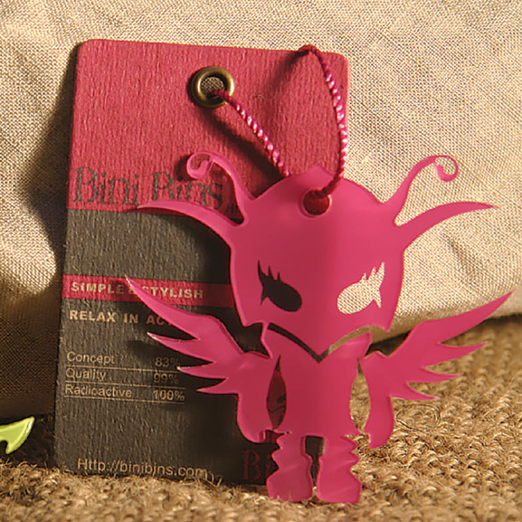 Custom Rose Gold Foil Gradient Hang Tag with PVC Tag – Black Card & Matte Lamination
