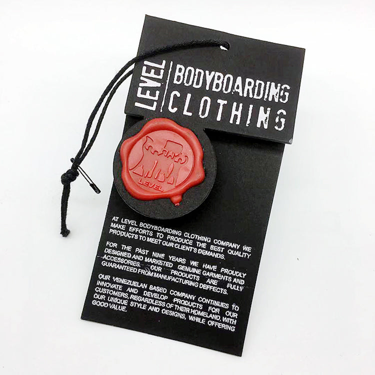 Custom Black Cardstock Hang Tag with 3D Rubber Logo – Dimensional Brand Emblem on Card