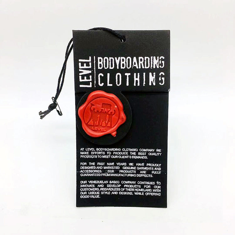 Custom Black Cardstock Hang Tag with 3D Rubber Logo – Dimensional Brand Emblem on Card
