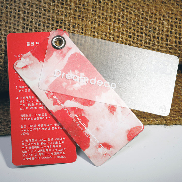 Custom Rose Gold Foil Gradient Hang Tag with PVC Tag – Black Card & Matte Lamination