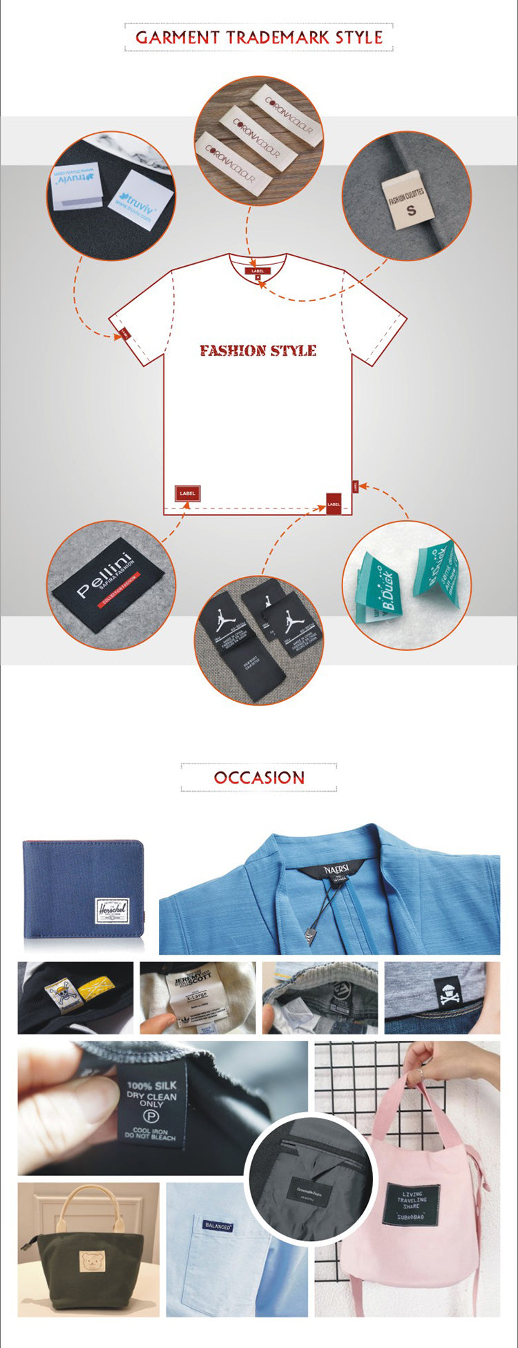 Custom Clothing Logo Printed Label – Woven & Satin Garment Labels