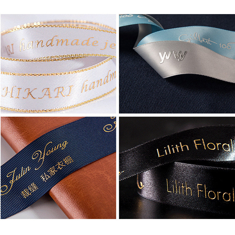 Custom Printed Logo Packaging Silk Ribbon | Branded Satin Ribbon for Gift Boxes & Retail Packaging