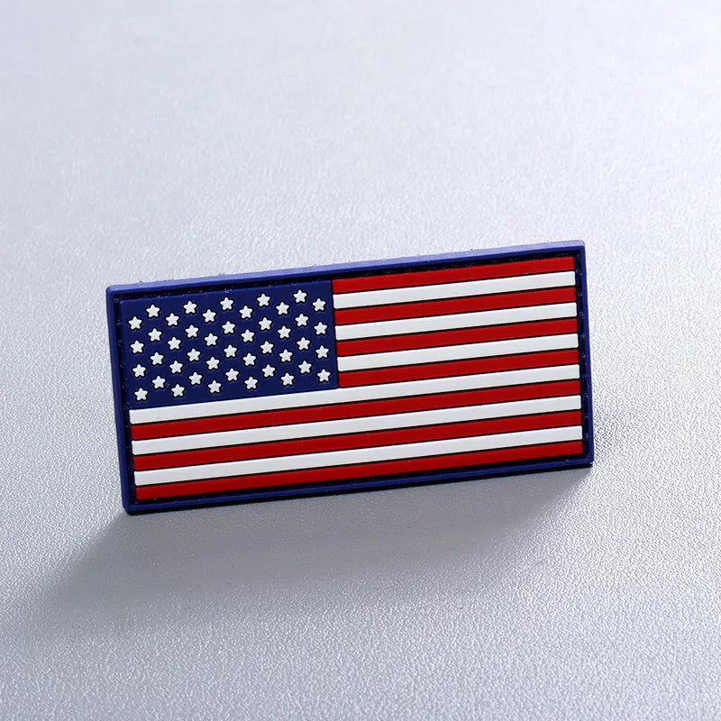Classic red, white, and blue American flag PVC tactical patch with raised 3D stars and stripes