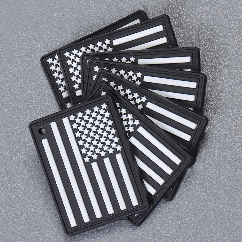 Tactical USA flag PVC patch mounted on military plate carrier vest