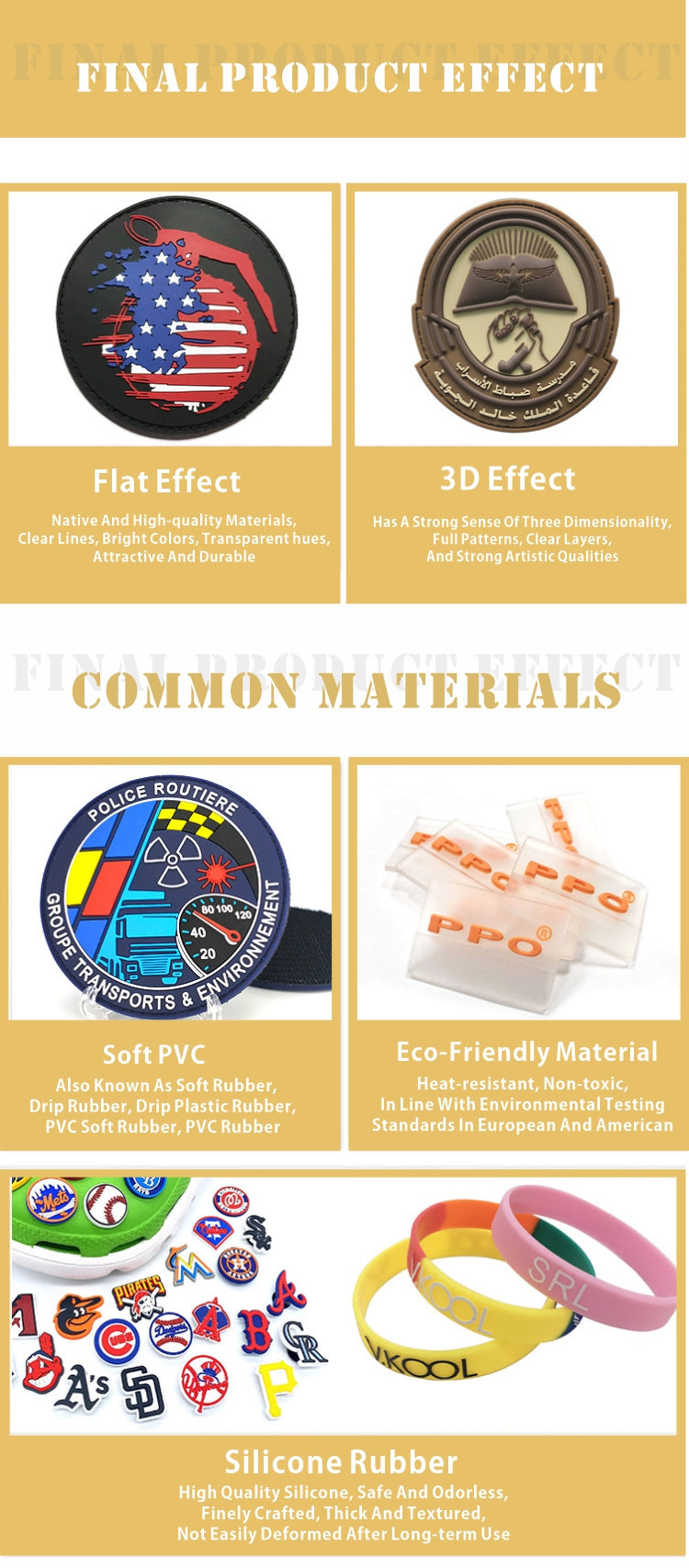 Custom Clothing Silicone Rubber Patches – 2D & 3D PVC Brand Patches