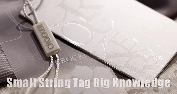 Infographic displaying various special craft effects for plastic string tags including embossed, debossed, and color fill