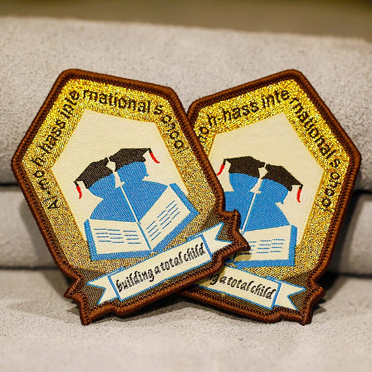 Custom School Crest Embroidered Woven Patch