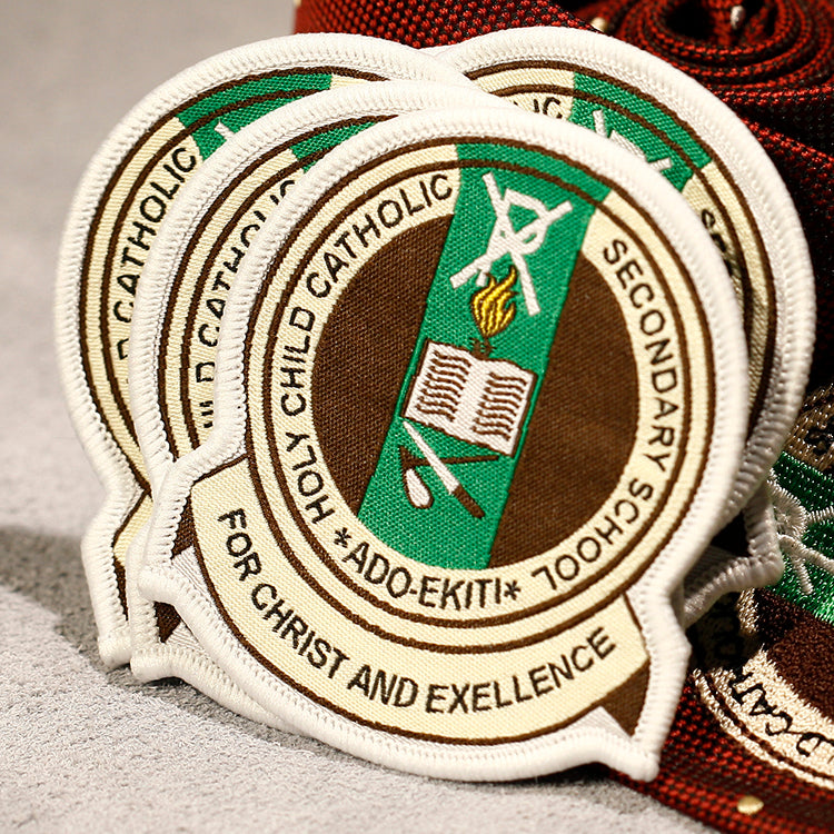 Custom Catholic School Emblem Embroidered Woven Patch