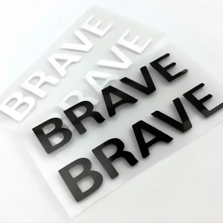 Dimensional high-contrast transfer lettering on release sheet