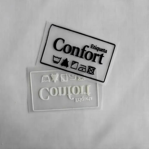 Wholesale custom heat transfer vinyl label sheets with care symbols Confort