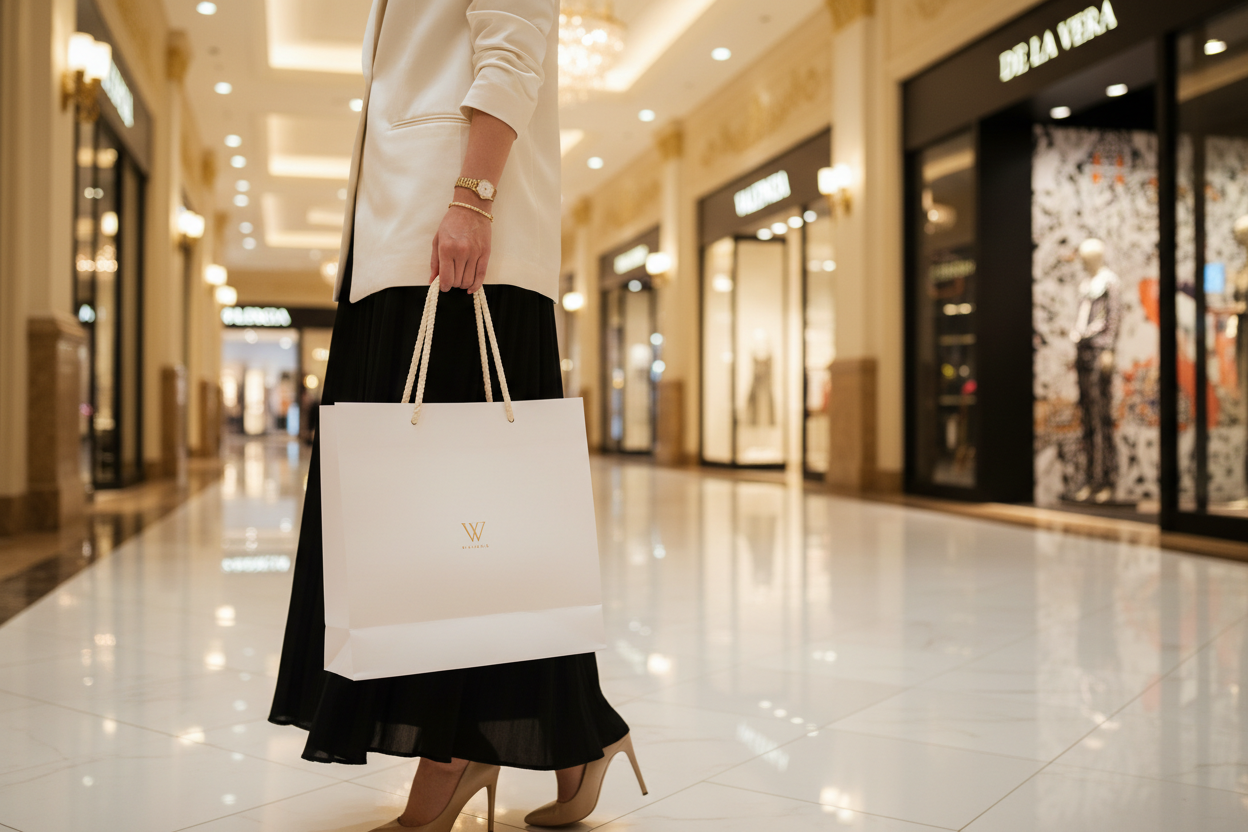 Luxury White Shopping Bag Banner