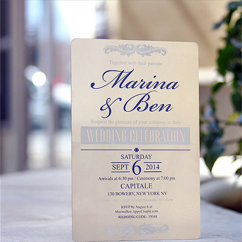 Custom Metal Wedding Invitation Cards