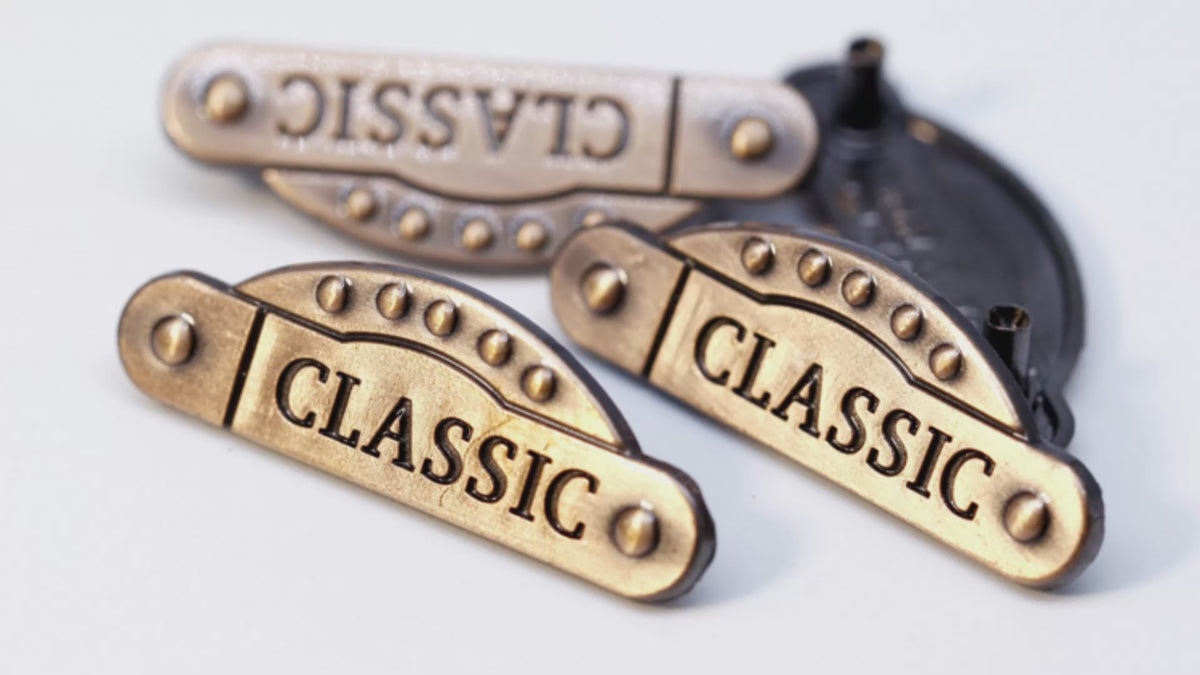 Custom Logo Garment Metal Label Tag | Branded Metal Tags for Clothing, Denim & Leather Goods